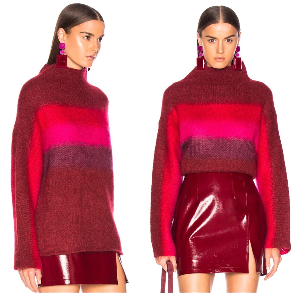 Rag & Bone Holland Stripe Pink Ombre Silk Sweater